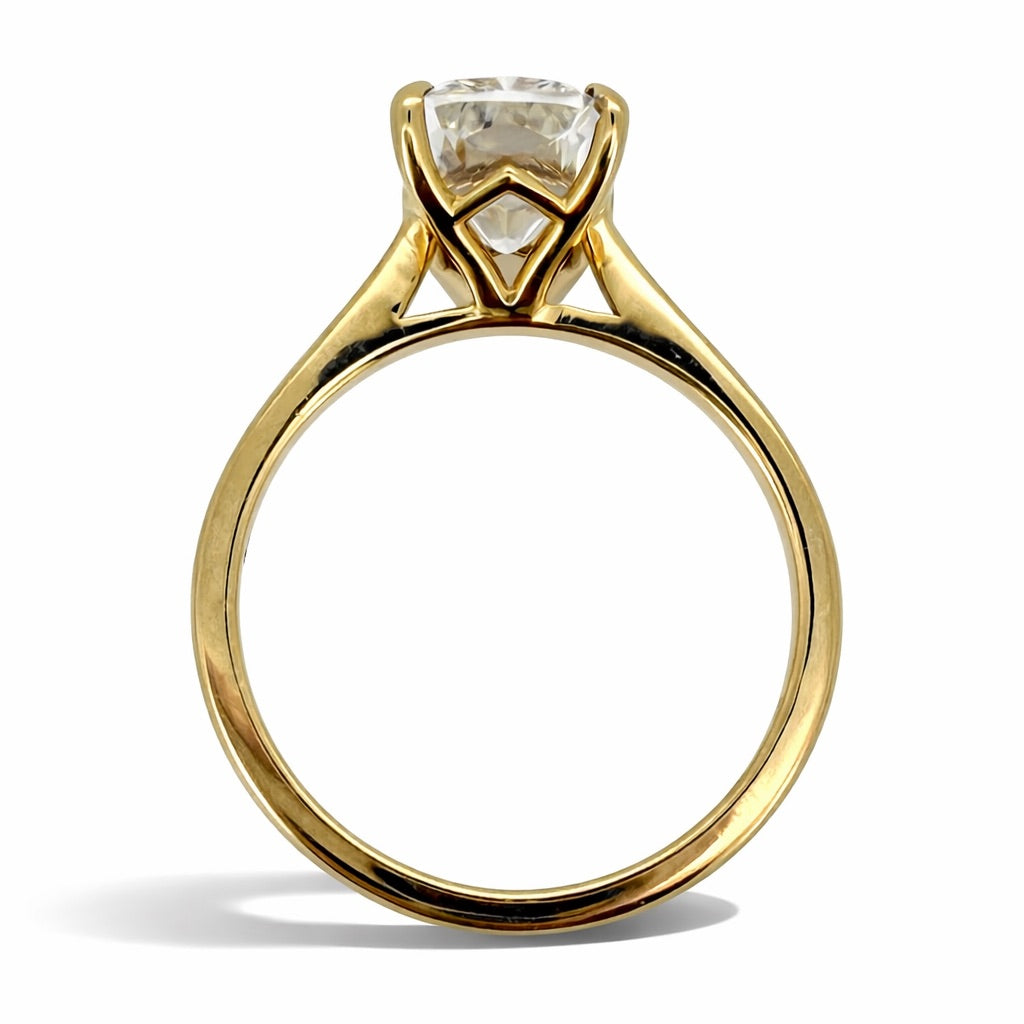 3 Ct Cushion Cut Solitaire Lab Diamond Ring Gold Engagement Ring IGI Certified