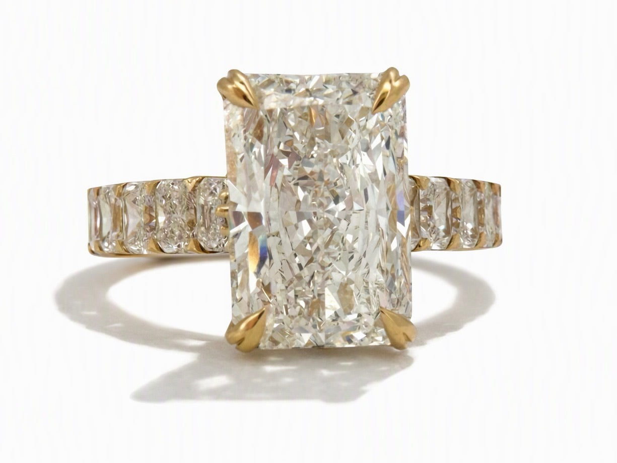 7 TCW Radiant Cut Lab Diamond Ring - IGI Certified
