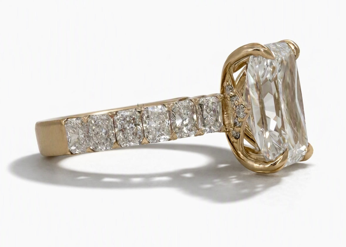 7 TCW Radiant Cut Lab Diamond Ring - IGI Certified