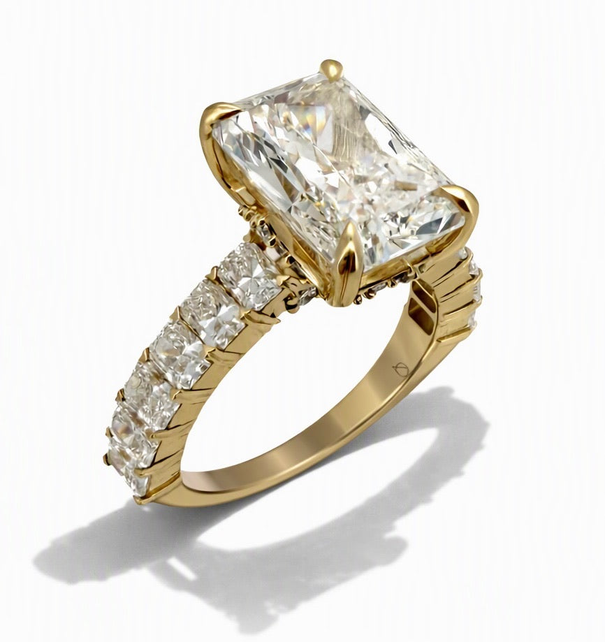 7 TCW Radiant Cut Lab Diamond Ring - IGI Certified
