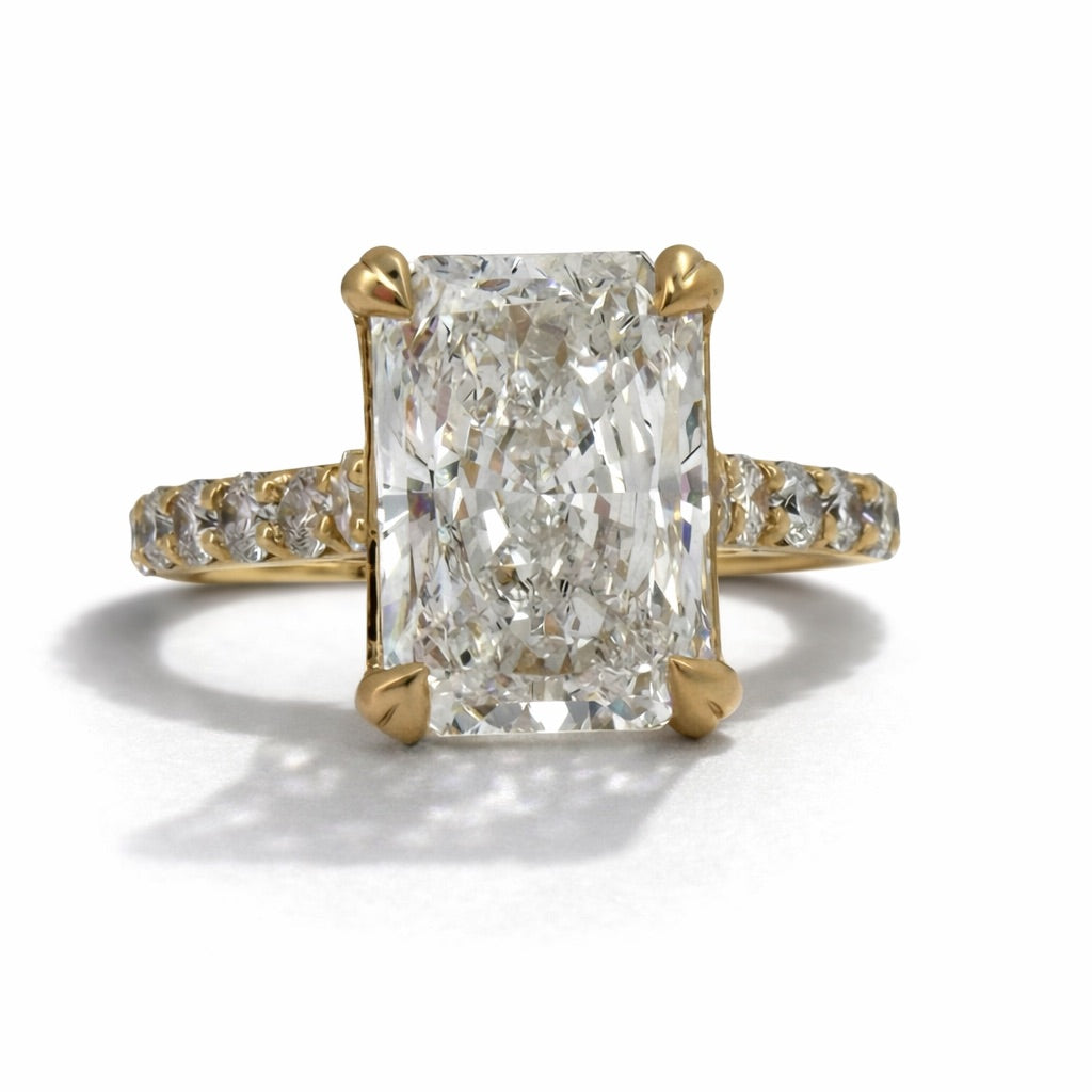 4.75 TCW Radiant Lab Diamond Ring - IGI Certified