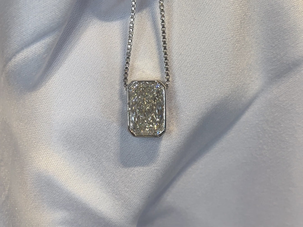 4 Ct Cushion Cut Lab Diamond Necklace
