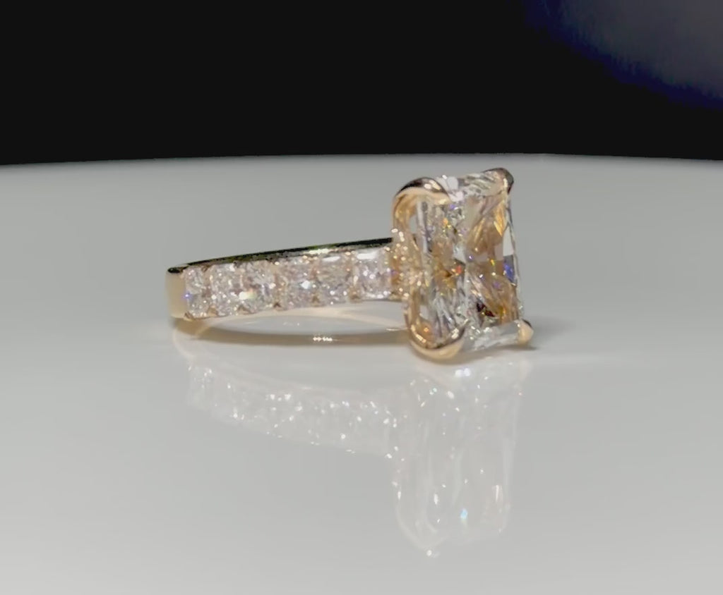 7 TCW Radiant Cut Lab Diamond Ring - IGI Certified