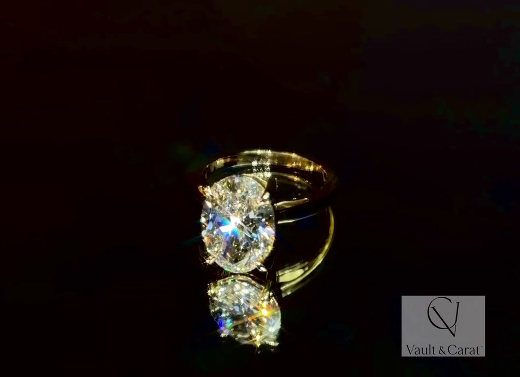5 Ct Oval Lab Diamond Solitaire Engagement Ring - IGI Certified