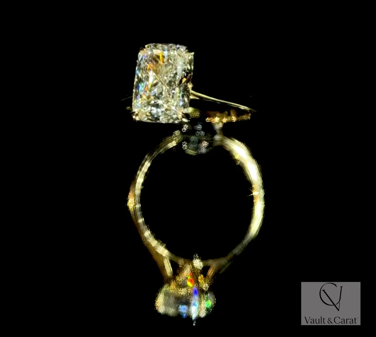 3 Ct Cushion Cut Solitaire Lab Diamond Ring Gold Engagement Ring IGI Certified