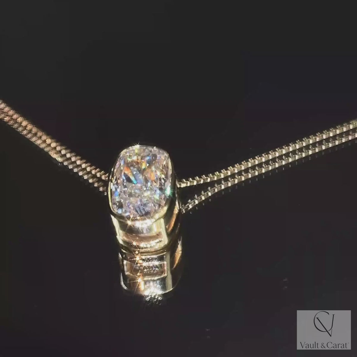 4 Ct Cushion Cut Lab Diamond Necklace