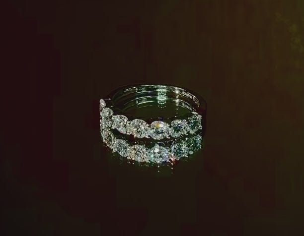 1.34 Ct Round Lab Diamond 7 Stone Wedding Band
