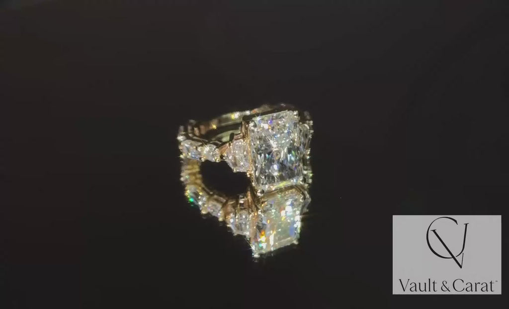 7.63 TCW Radiant Cut Lab Diamond Ring with Cadillac Sides IGI Certified
