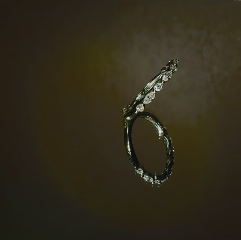 0.41 Ct Marquise Lab Diamond Gold Wedding Band