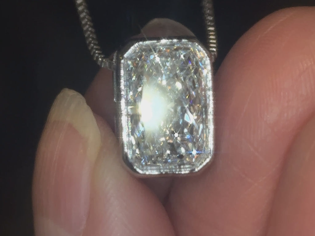4 Ct Cushion Cut Lab Diamond Necklace