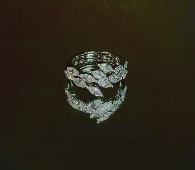0.84 Ct Marquise Lab Diamond Bypass Ring