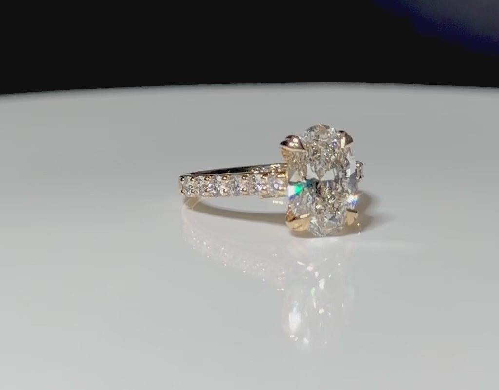 4.75 TCW Radiant Lab Diamond Ring - IGI Certified