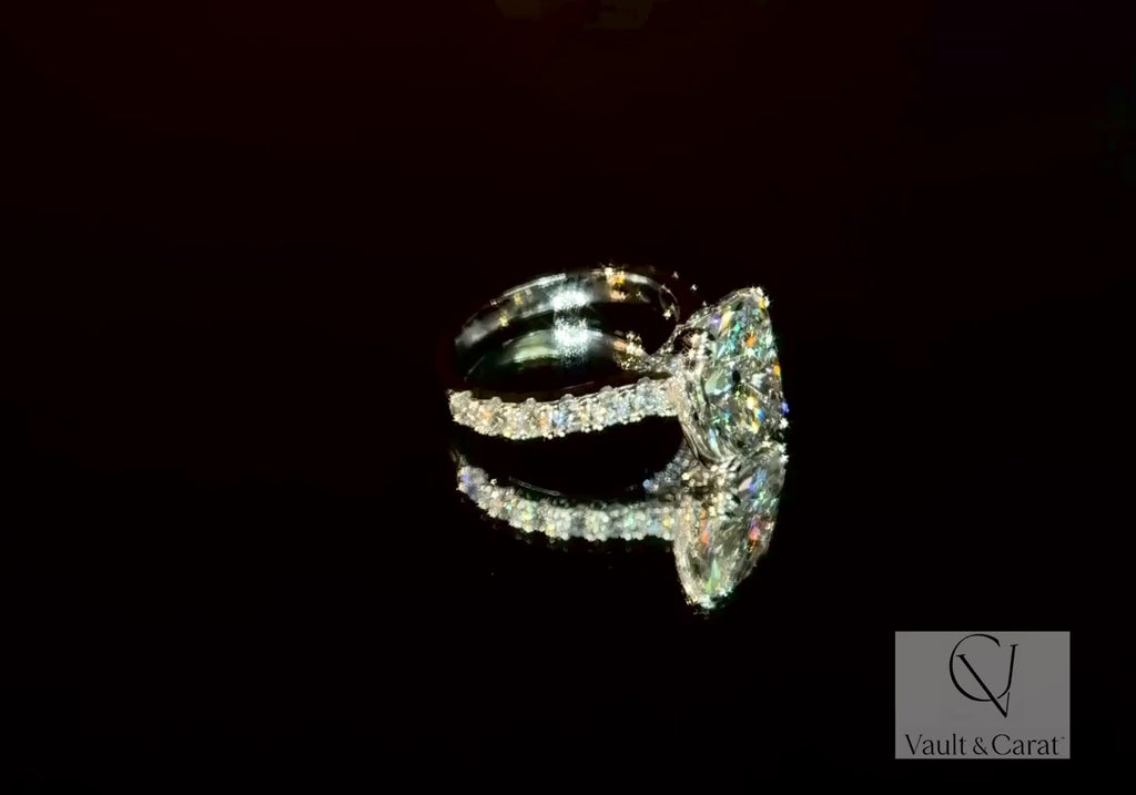 4.87 Ct Cushion Cut Lab Diamond Engagement Ring Gold IGI Certified