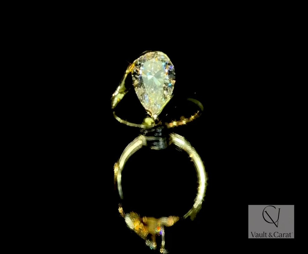 3 Ct Pear Bypass Lab Diamond Engagement Ring IGI Certified